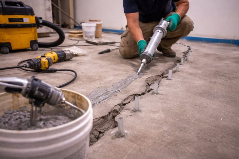 Cracked Basement Floor Repair in East Brunswick, NJ