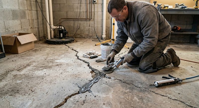 Cracked Basement Floor Repair in East Brunswick, NJ