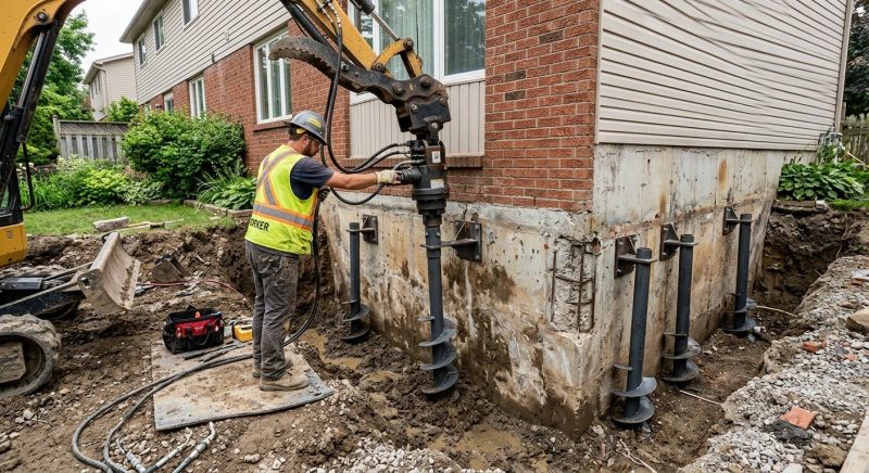 Helical Pile Installation in East Brunswick, NJ