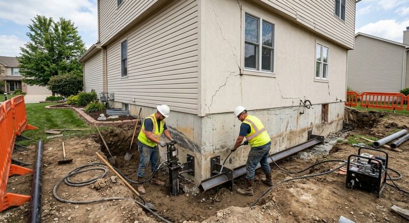 Sinking Foundation Repair in Holmdel, NJ